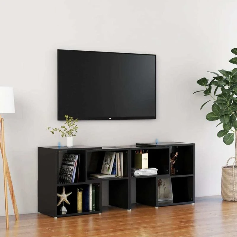 Image of VIDAXL TV Cabinet High Gloss Black 104x30x52cm Engineered Wood Vidaxl 8720286606971