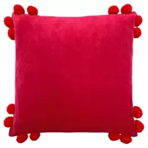 Image of Furn Hoola Pom Pom Cushion Cover (One Size) (Fuchsia/Red)