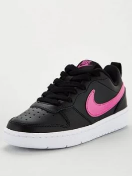 Image of Nike Court Borough Low 2 Junior Trainer - Black/Pink