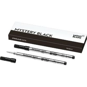 Image of Mont Blanc - 2 Rollerball Refills Medium Mystery Black - Rollerball Refill - Black