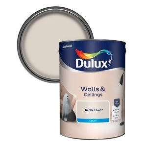 Image of Dulux Walls & Ceilings Gentle Fawn Matt Emulsion Paint 5L