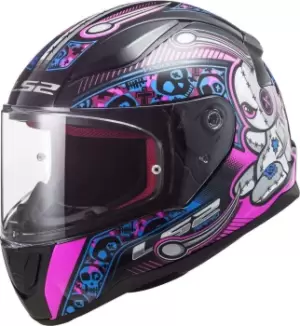 Image of LS2 FF353 Rapid Mini Voodoo Kids Helmet, black-pink, Size S, black-pink, Size S