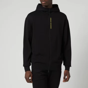 Image of Armani Exchange Zip Through Hoodie Black/Acid Yellow Size XL Men