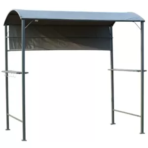Image of Outsunny Metal Frame Outdoor BBQ Canopy Grey