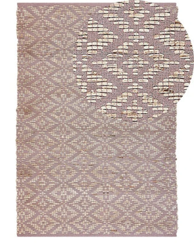Image of Beliani Rug Gerze Pink 160 X 230 Cm Cotton