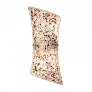 Image of 2 Light Indoor Wall Light Satin Nickel with Mosaic Light Colour Glass, E14