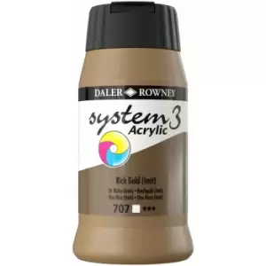 Image of System 3 Acrylic Paint Rich Gold (500ml) - Daler Rowney