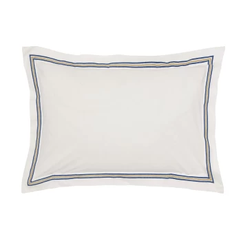 Image of Sanderson Etchings & Roses Embroidered Oxford Pillowcase, China Blue