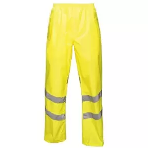 Image of Regatta Unisex Hi Vis Pro Reflective Packaway Work Over Trousers (XL) (Yellow) - Yellow