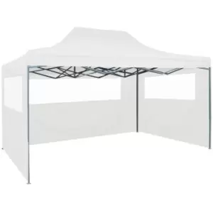 Image of Foldable Patry Tent with 3 Sidewalls 3x4.5 m White Vidaxl White
