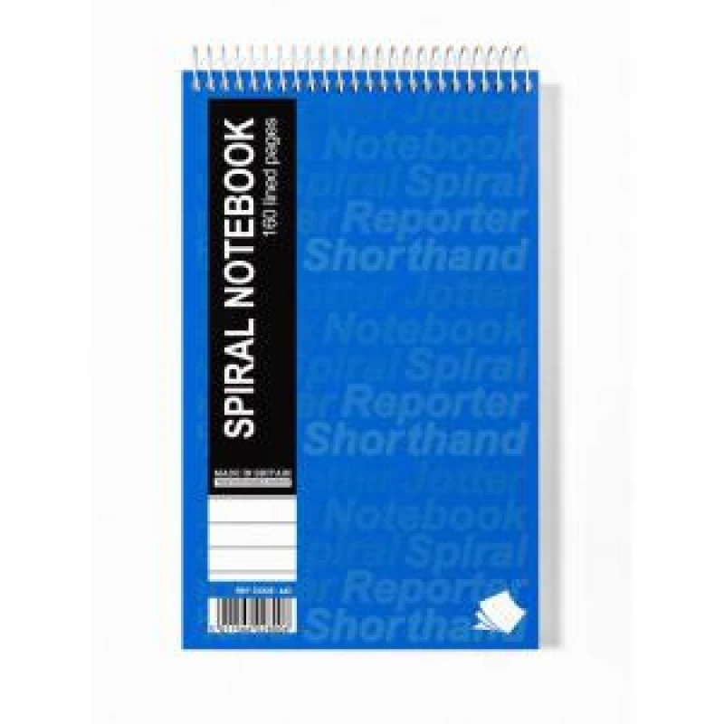Image of Silvine Silvine Spiral Reporters Shorthand Notebook 203 x 127mm 160 Pages Ruled Blue (Pack 10) - 743 743