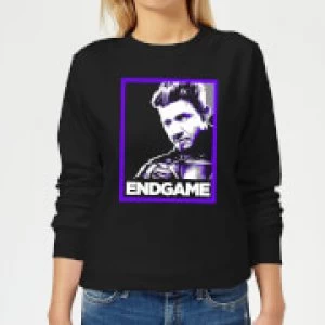 Image of Avengers Endgame Hawkeye Poster Womens Sweatshirt - Black
