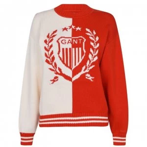 Image of Gant Gant Crest Jumper - 667 LAVA RED