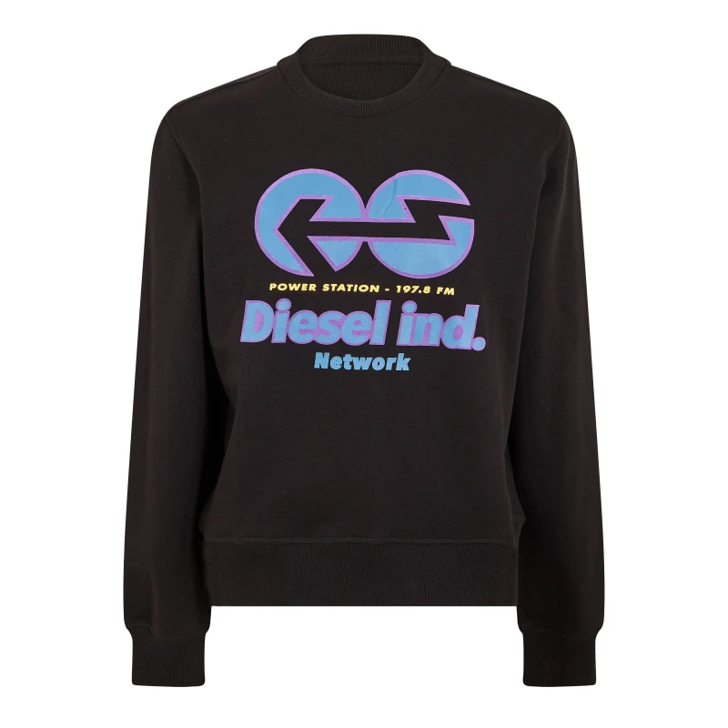 Image of Diesel Mens Ginn Felpa Crew Sweatshirt Black male S