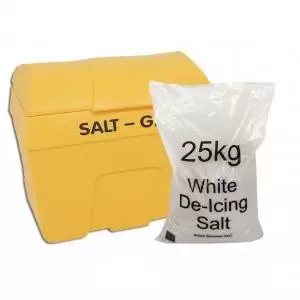 Image of Winter Kit Salt Bin Basic Kit Yellow 200 Litre with Salt Bag White 8 x