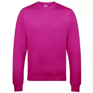 Image of AWDis Just Hoods AWDis Unisex Crew Neck Plain Sweatshirt (280 GSM) (S) (Hot Pink)