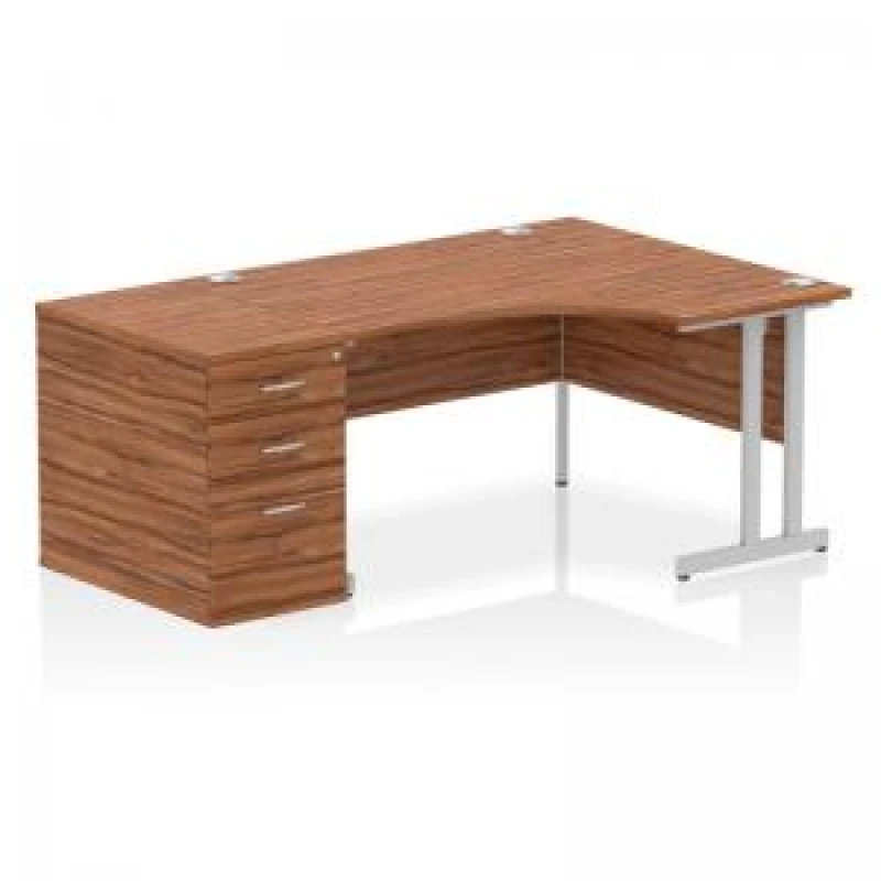 Image of Dynamic Office Solutions Impulse 1400mm Cantilever Right Crescent Desk Workstation I004279