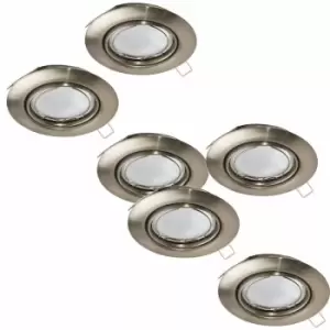 Image of Loops - 2 pack 3 pack Flush Ceiling Downlight Satin Nickel Steel 3x 5W GU10 Bulb