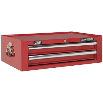 Image of Sealey Superline Pro 2 Drawer Mid Tool Chest Red
