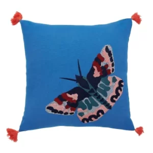 Image of Joules Woodland Butterfly Cushion Blue