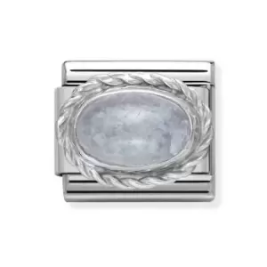Image of Nomination Classic Silver Aquamarine March Birthstone Charm