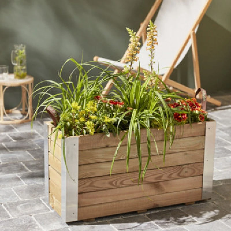 Image of Cerland Bambou Outdoor Rectangular Wooden Planter 80Cm