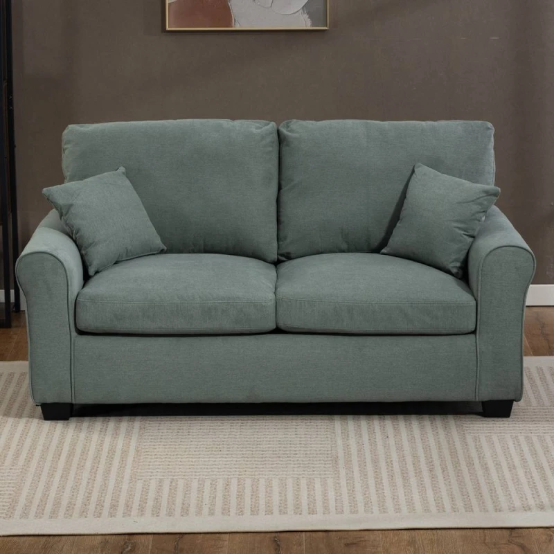 Image of Artemis Home Lewiston Fabric Pull Out Sofabed in Duck Egg Blue Size: 3 Seater Duck Egg Blue Unisex 3 Seater