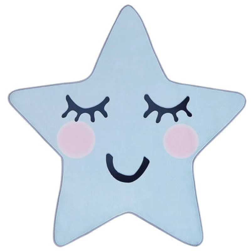 Image of Beliani Kids Rug Sirius Light Blue 120 X 120 Cm