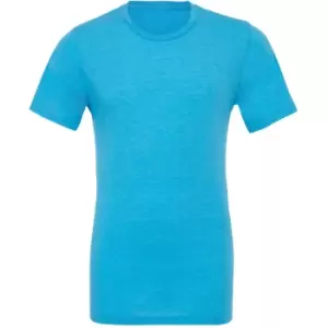 Image of Canvas Mens Triblend Crew Neck Plain Short Sleeve T-Shirt (M) (Aqua Triblend)