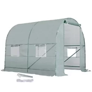 Image of OutSunny Greenhouse Outdoors Waterproof Green 2000 mm x 2450 mm x 2000 mm