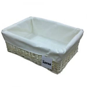 Image of ARPAN Storage Basket Wicker White 43 x 32 x 16cm Set of 3