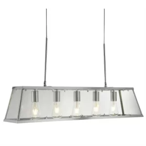 Image of Voyager 5 Light Ceiling Pendant Bar Chrome, Clear, E27