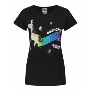 Image of Crossy Road Womens/Ladies Official Unihorse T-Shirt (XL) (Midnight Black)