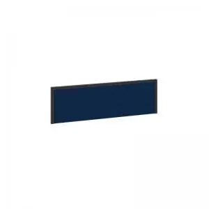 Image of Straight fabric desktop screen 1200mm x 380mm - blue fabric with black