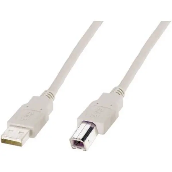 Image of Digitus USB cable USB 2.0 USB-A plug, USB-B plug 5m Beige AK-300105-050-E AK-300105-050-E