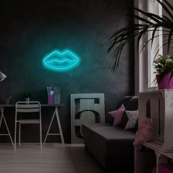 Image of Lips - Blue Blue Wall Lamp