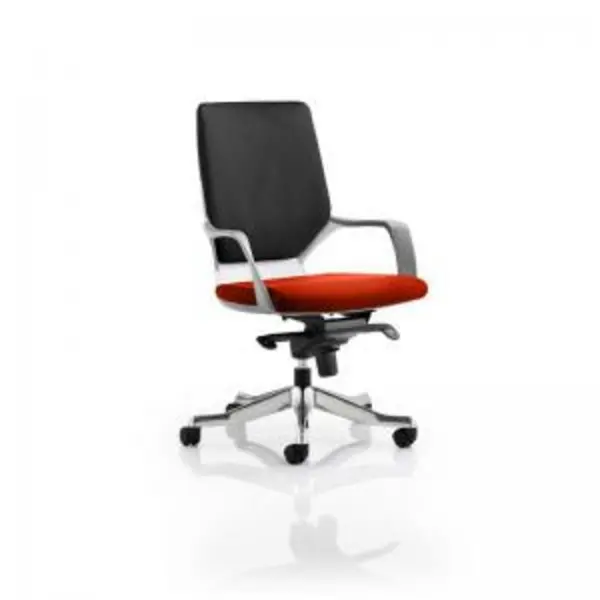 Image of Xenon Executive White Shell Medium Back Bespoke Colour Seat Tabasco DYNKCUP0620