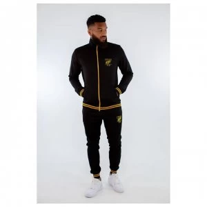 Image of Fresh Ego Kid Mens Polyester Tracksuit Top - Black/Yellow