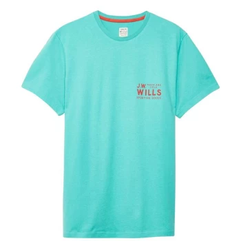 Image of Jack Wills Mallett Graphic Logo T-Shirt - Aqua