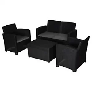 Image of Outsunny Rattan Sofa Set 84B-372BK Black, Grey