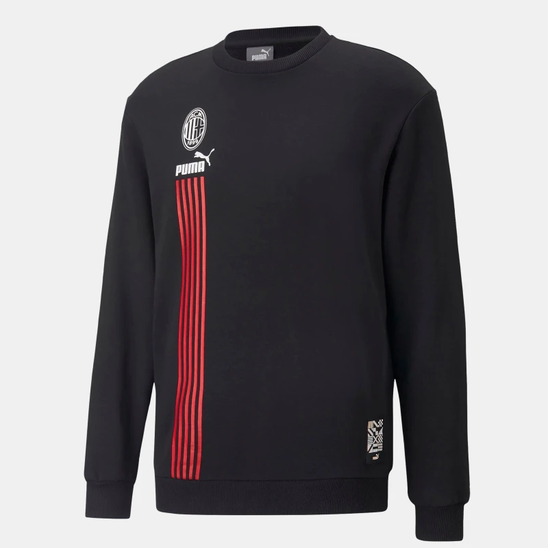 Image of Puma Ac Millan Fc Ftblculture Crew Sweatshirt Black Red male S