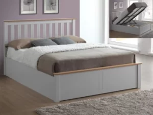 Image of ASC Sienna 5ft King Size Pearl Grey Wooden Ottoman Bed Frame