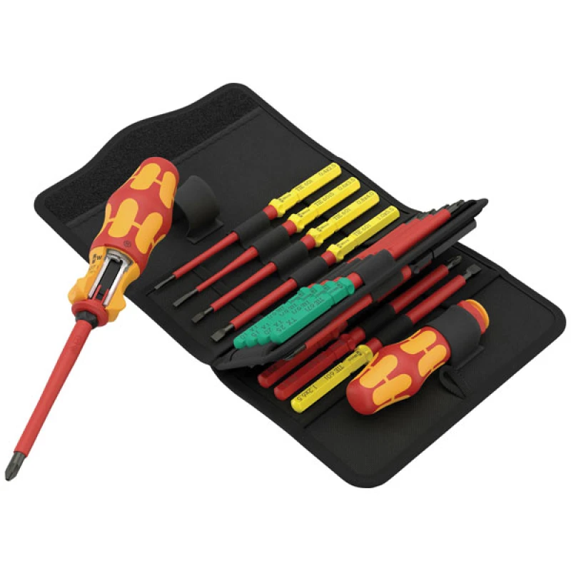 Image of Wera 9711 16 Piece VDE Screwdriver Set in Foam Insert Tray 5150102001