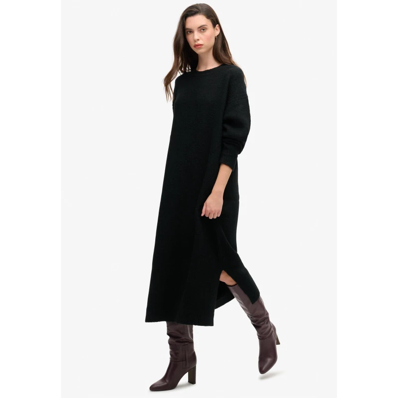 Image of Superdry Slouch Midi Jumper Dress - Black 8