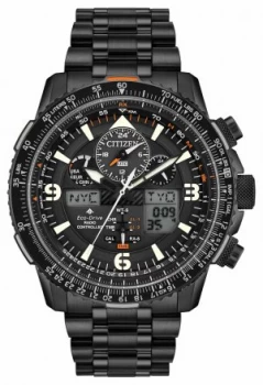 Image of Citizen Skyhawk A-T Mens Black IP Steel Bracelet Black Watch