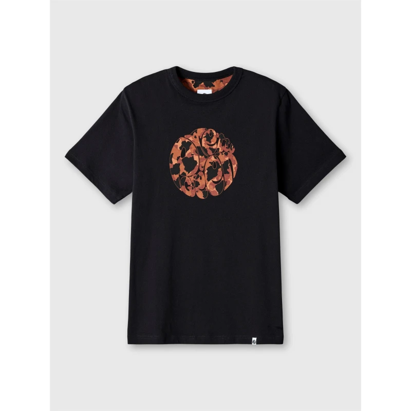Image of Pretty Green Mens PG Brindle Logo Regular Fit T-Shirt Black male Small
