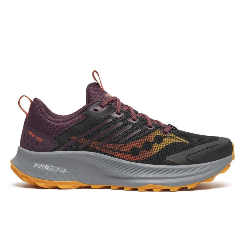 Image of Saucony Ride TR2 Shoes Black Maroon AW25, Size 46,5 - EUR