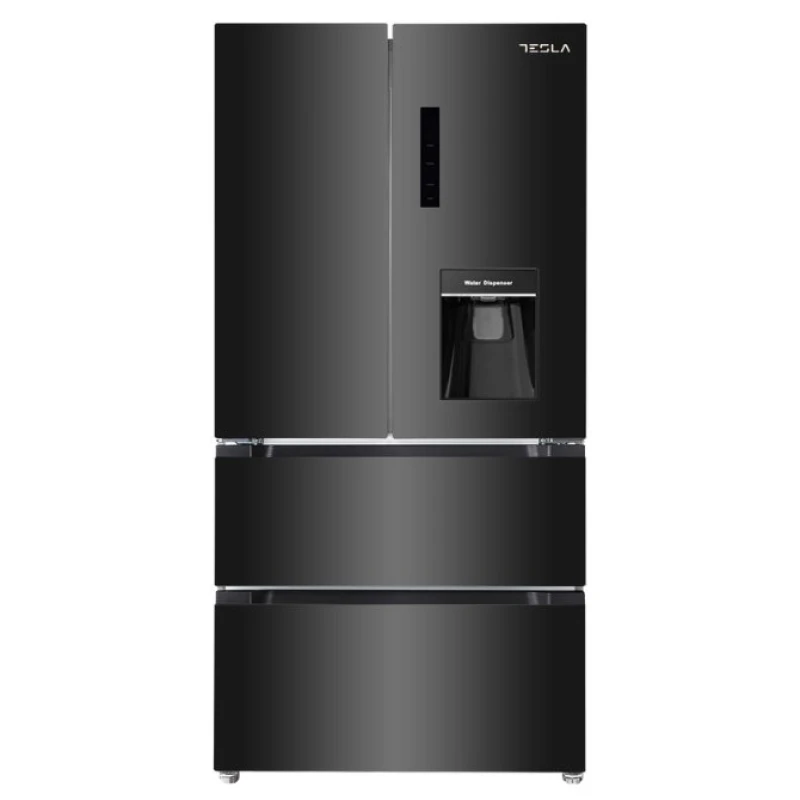 Image of Tesla T571FRDB French Style Fridge Freezer With Water Dispenser Non Plumbed - BLACK T571FRDB