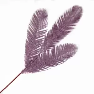 Image of Christmas Sparkle Feather Branch Glittered Decoration Stem Pick XL in Violet TJ Hughes