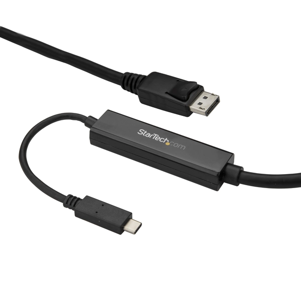 Image of StarTech USB C to DisplayPort Adaptor Cable Cord 4K 60Hz Black 3m